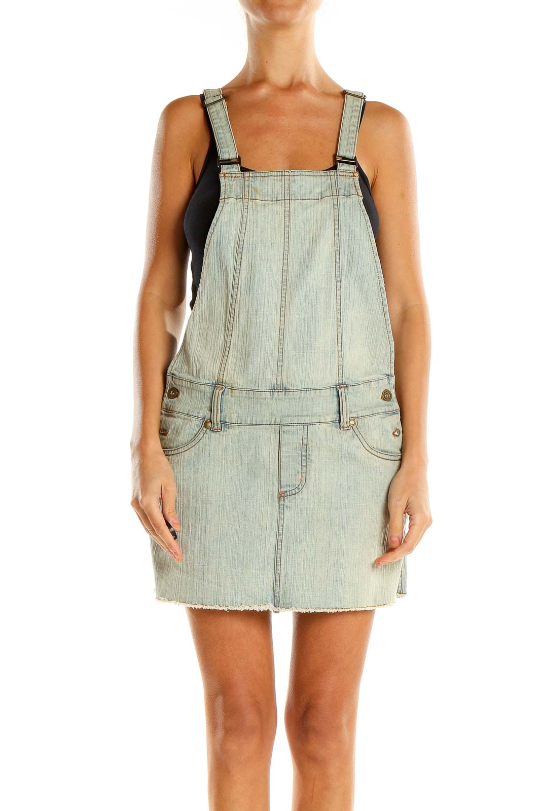 Blue Denim Skirt Overalls
