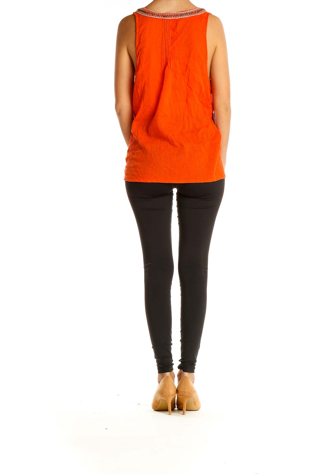 Orange Embroidered Bohemian Blouse