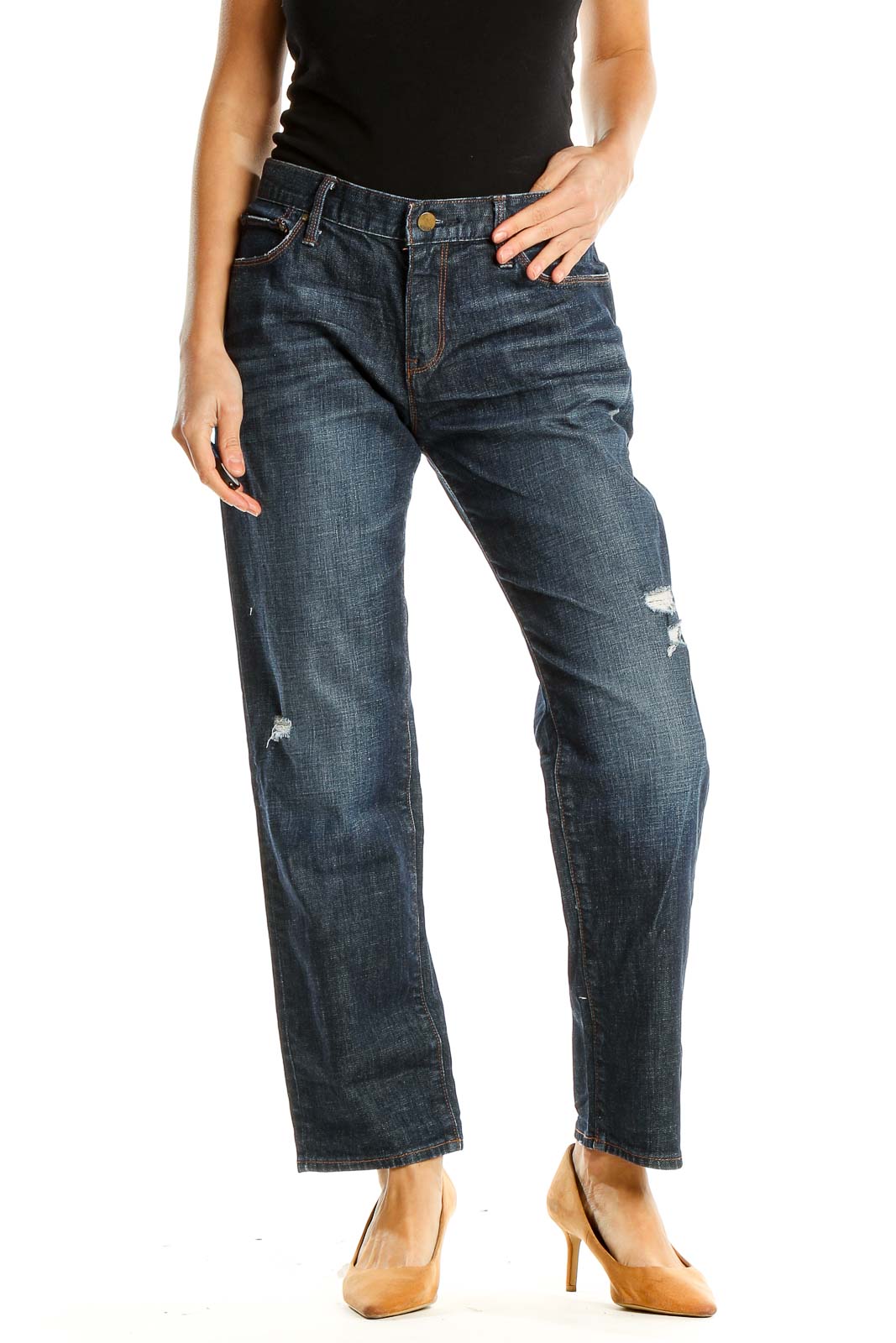Blue Straight Leg Jeans