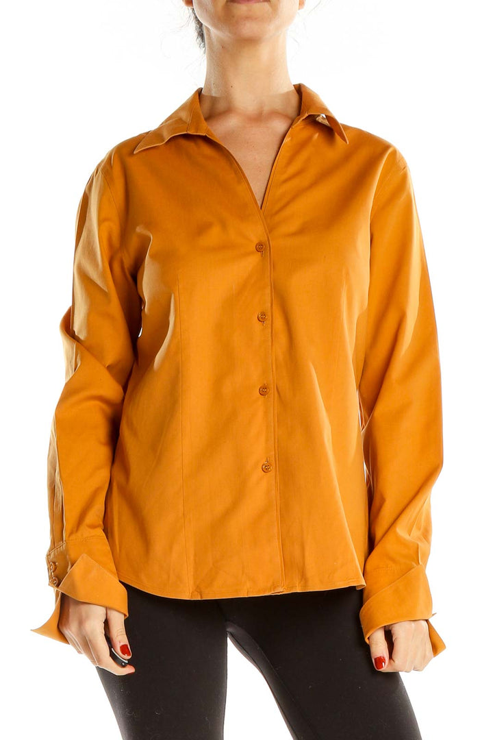 Orange Cotton Formal Top