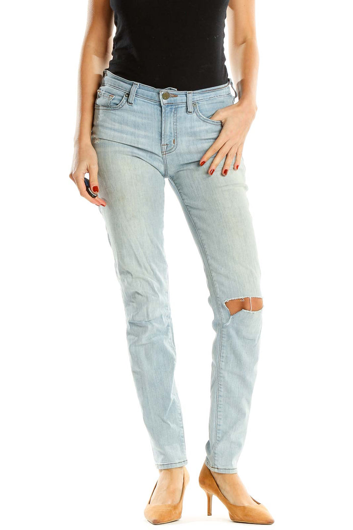 Blue Distressed Skinny Jeans