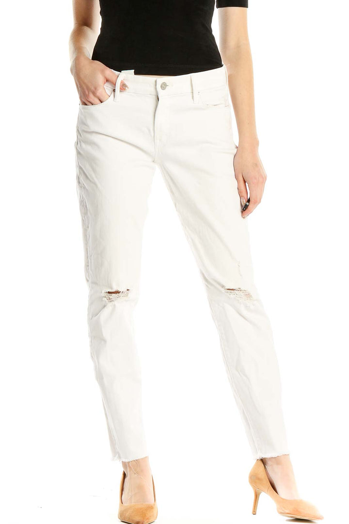 White Distressed Jeans