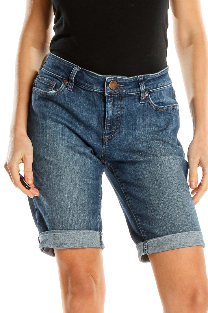 Blue Denim All Day Wear Bermuda Shorts