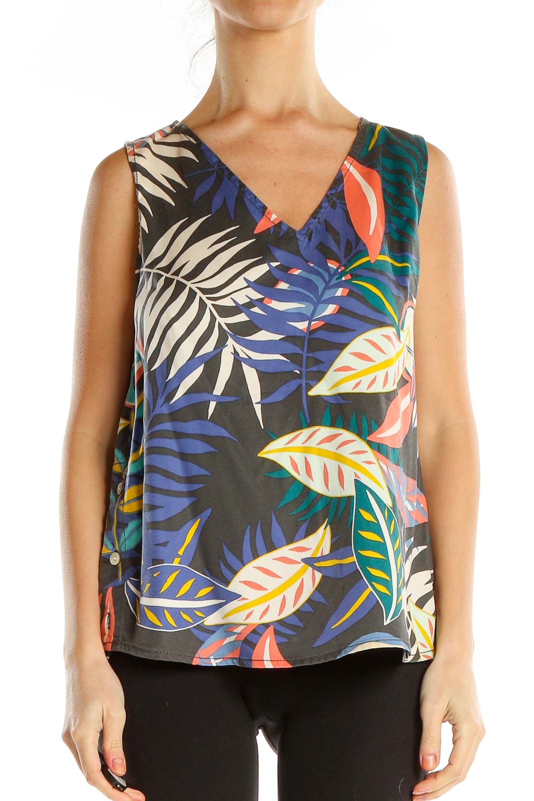 Multicolor Tropical Print Brunch Tank Top