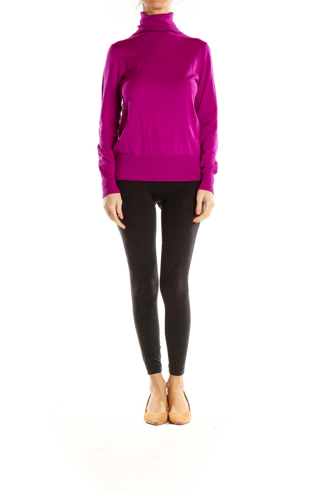 Pink All Day Wear Turtleneck Sweater