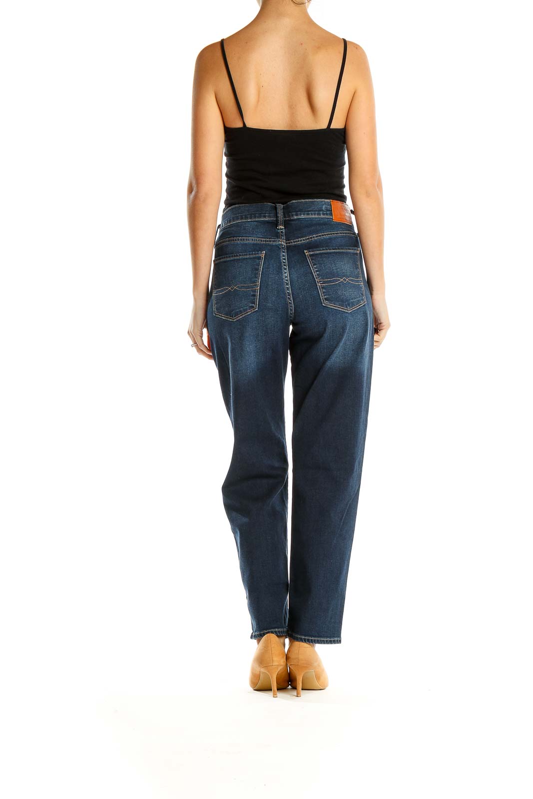 Blue Ankle Wide Leg Jeans