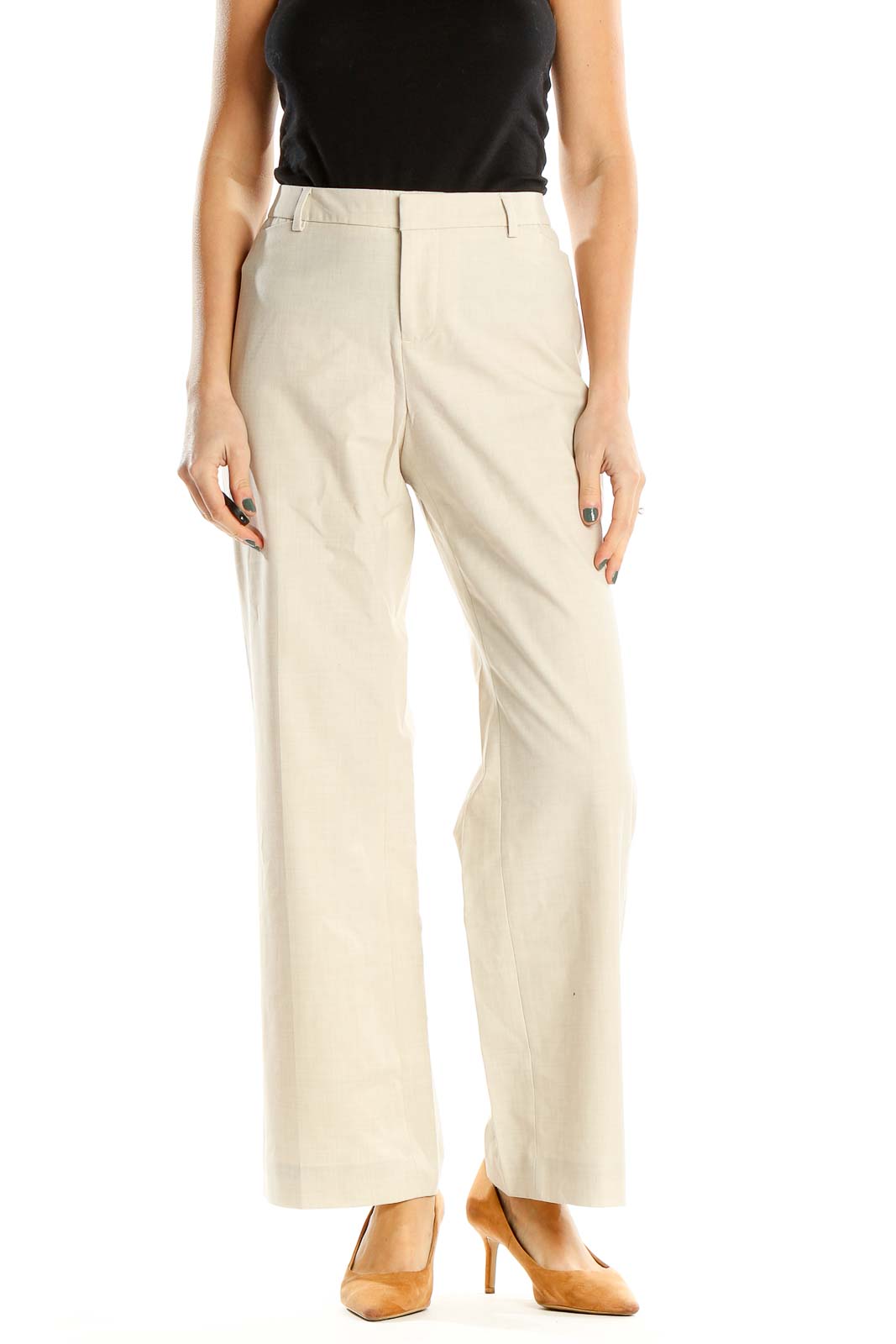 Beige All Day Wear Trousers