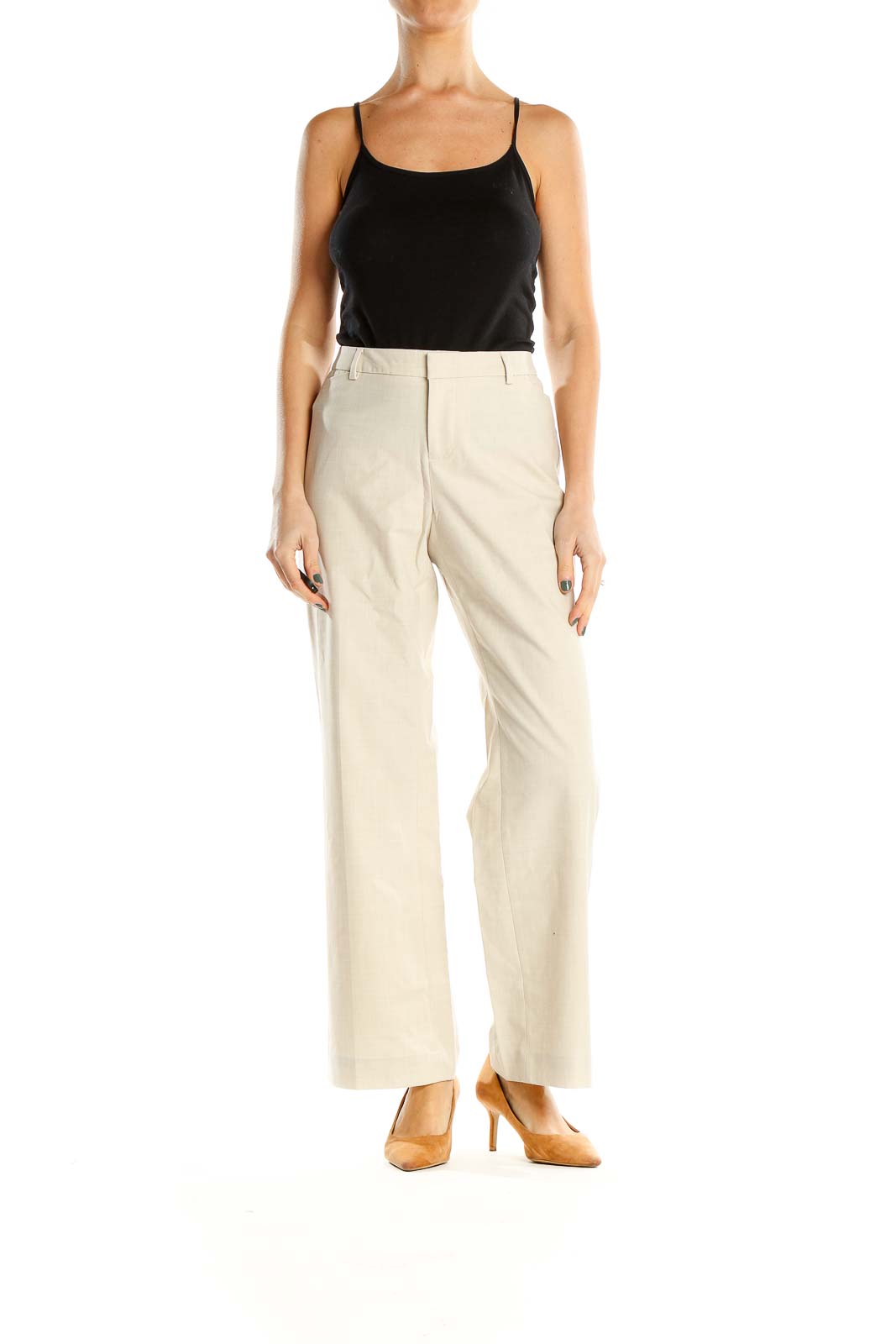 Beige All Day Wear Trousers