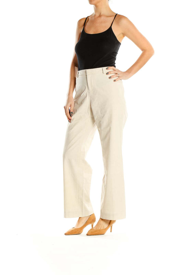 Beige All Day Wear Trousers