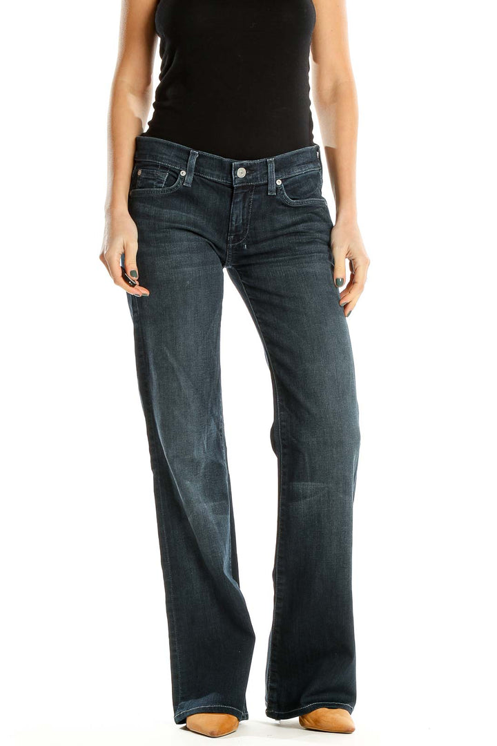 Blue Low Rise Gray Rinse Bootcut Jeans