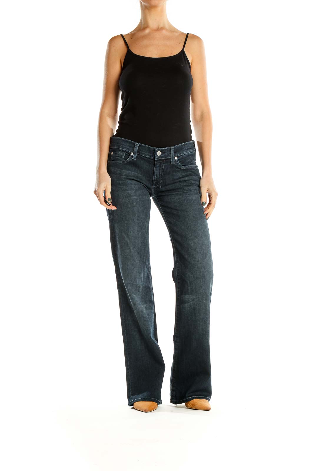 Blue Low Rise Gray Rinse Bootcut Jeans