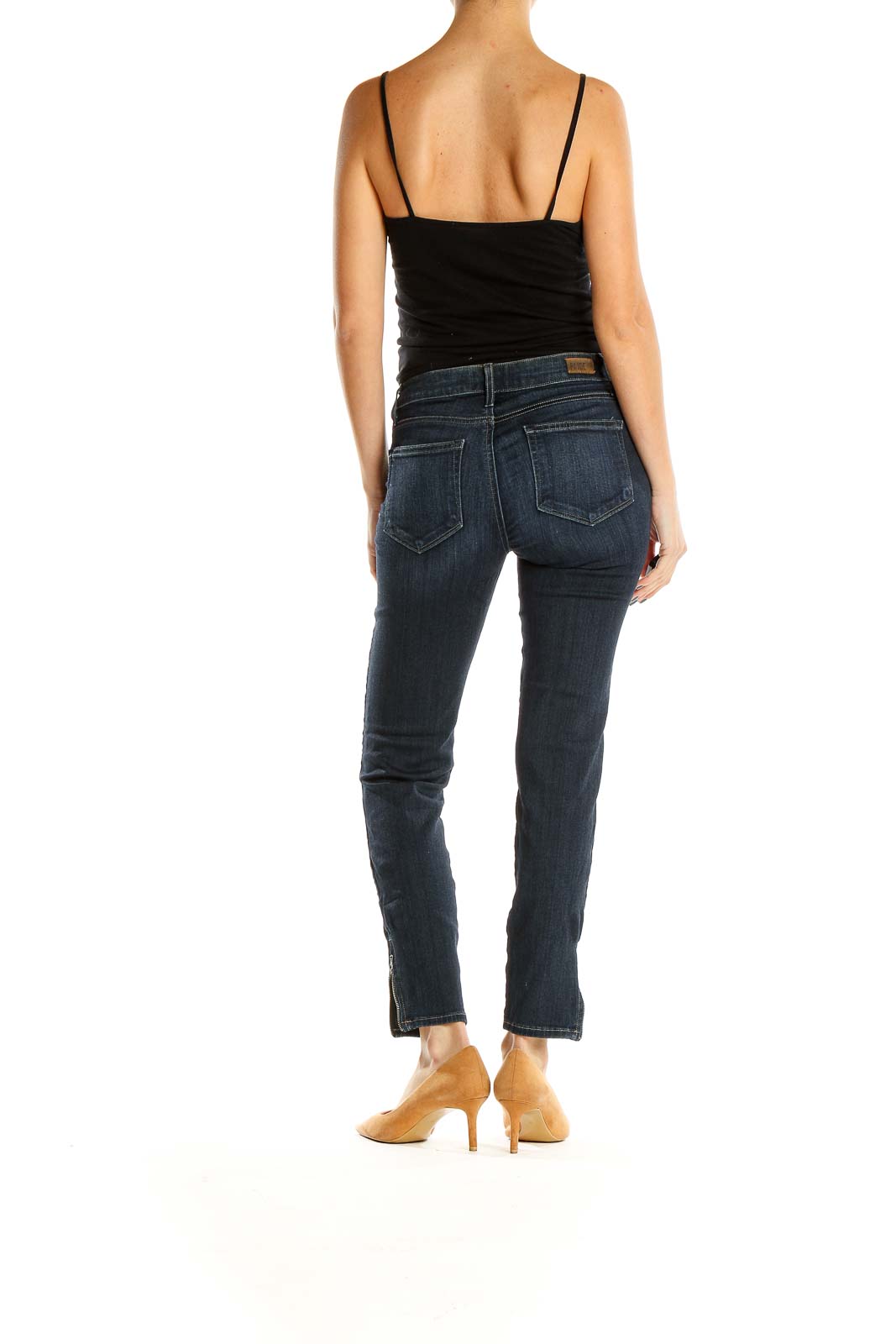 Blue Low Rise Zipper Jeans
