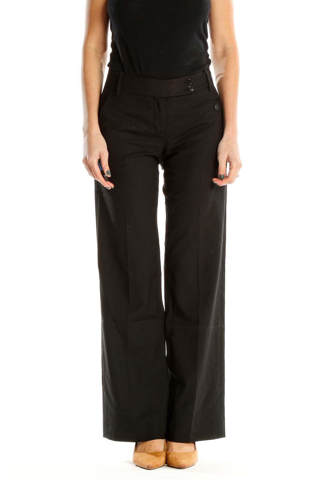 Black Classic Wide Leg Trousers