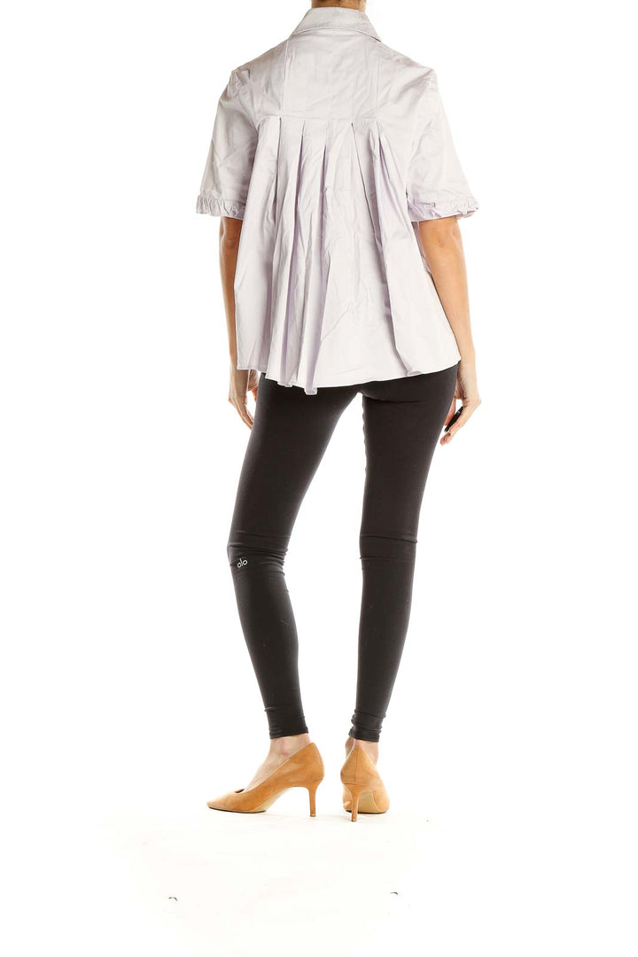 Purple Pleated Formal Babydoll Top