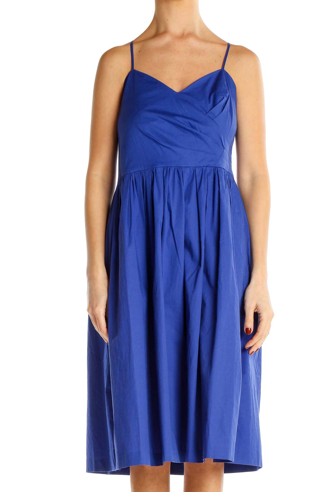 1901 Royal Blue Spaghetti Strap Midi Dress