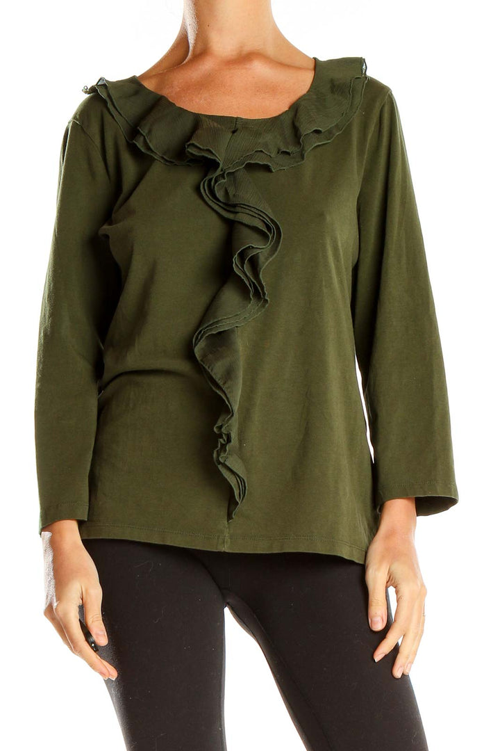 Green Ruffle Blouse