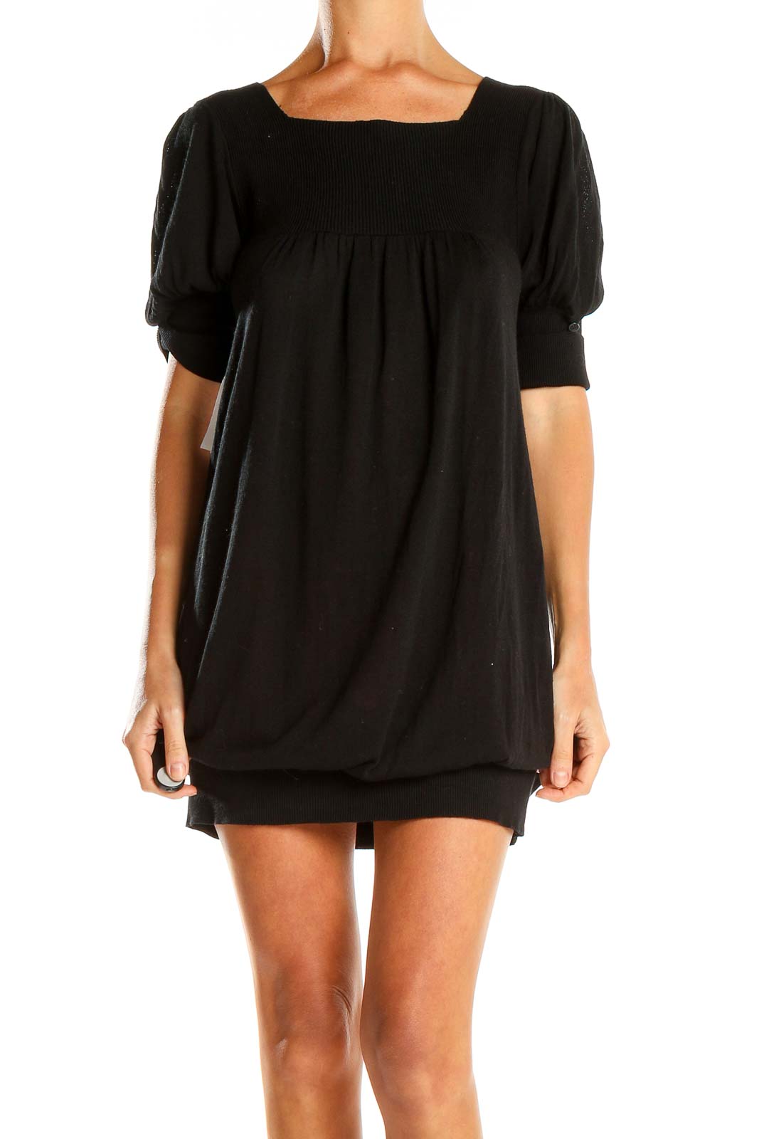 black mini flowy dresses Aayomet Summer Dress Women's Casual Off The Shoulder Flowy Mini Dresses with Puff Sleeves Summer Beach Sundress,Black XL