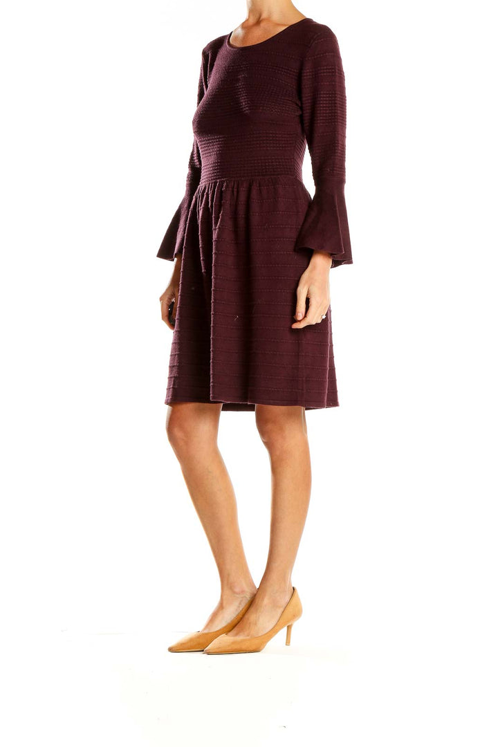 Maroon Classic Woven Fit & Flare Dress
