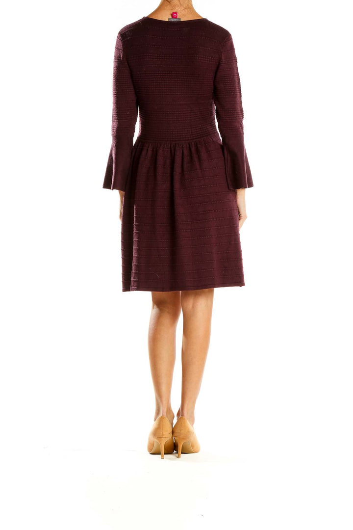 Maroon Classic Woven Fit & Flare Dress