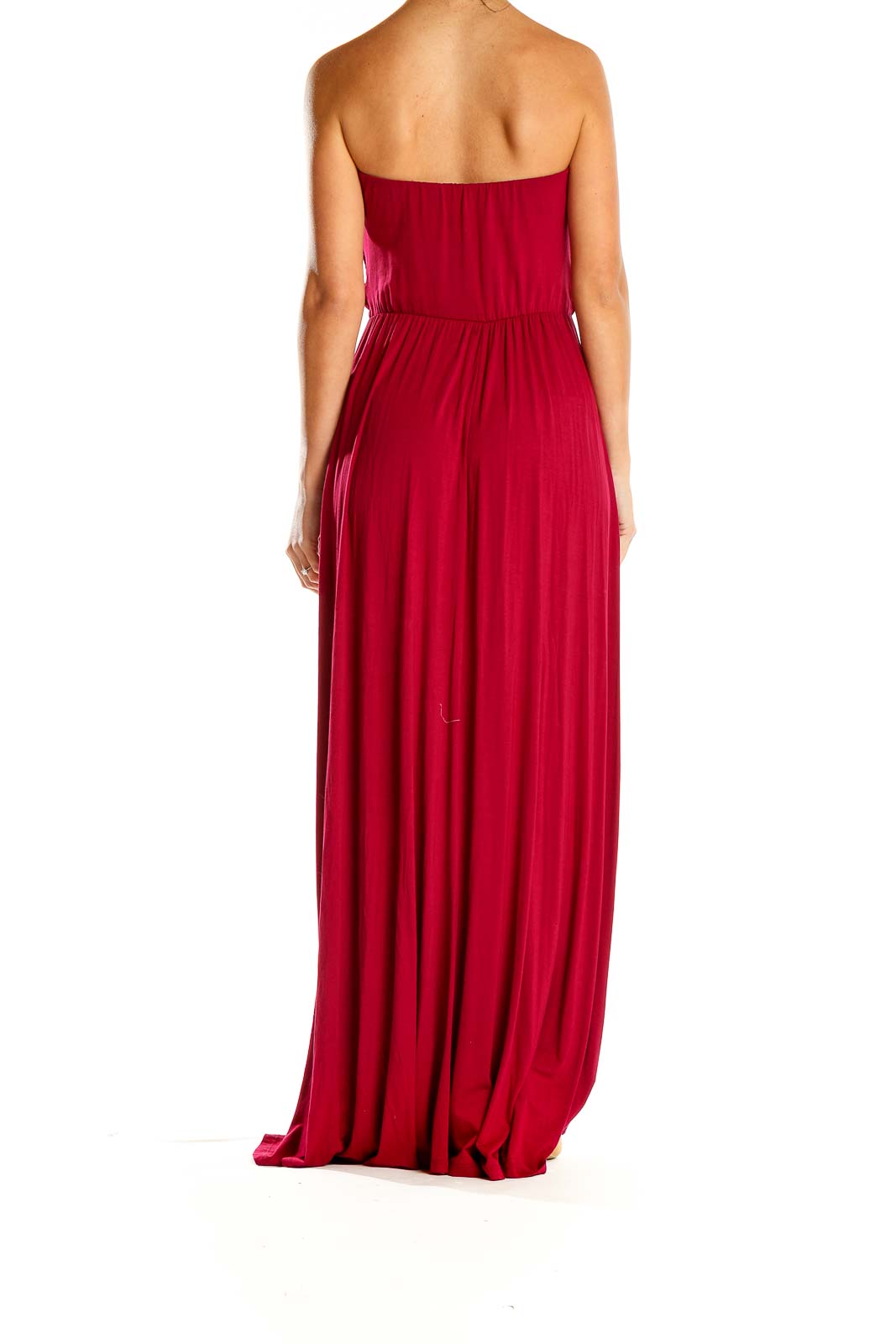 Red Strapless Maxi Dress
