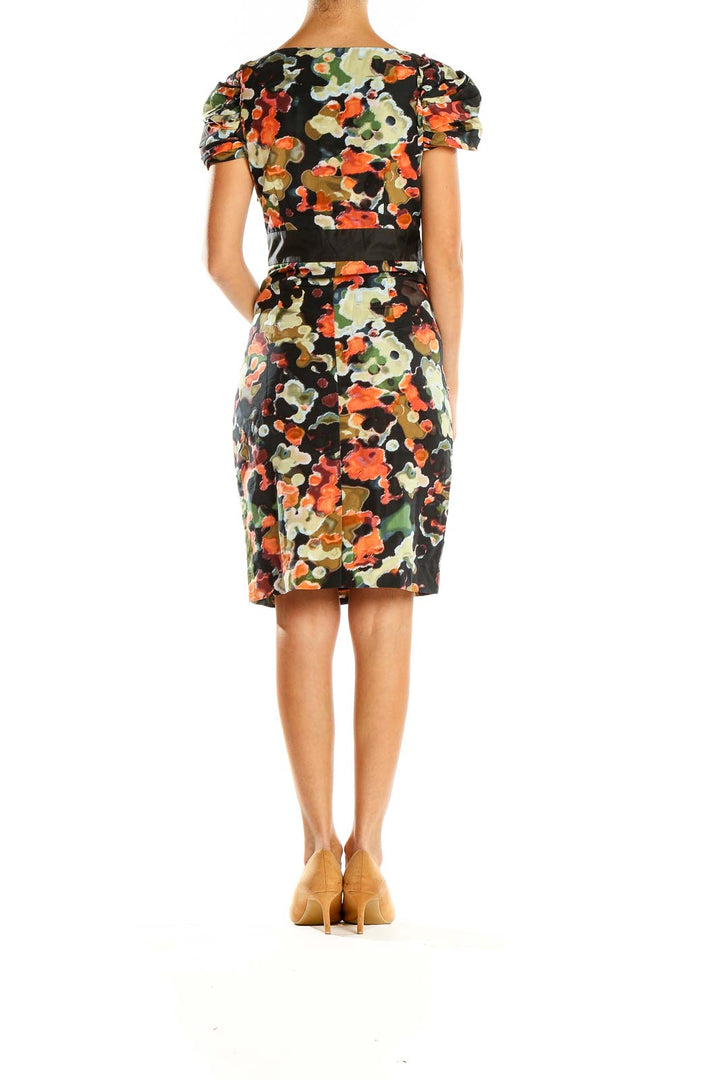 Side view of Moulinette Soeurs Multicolor Floral Print Sheath Dress showing fitted silhouette