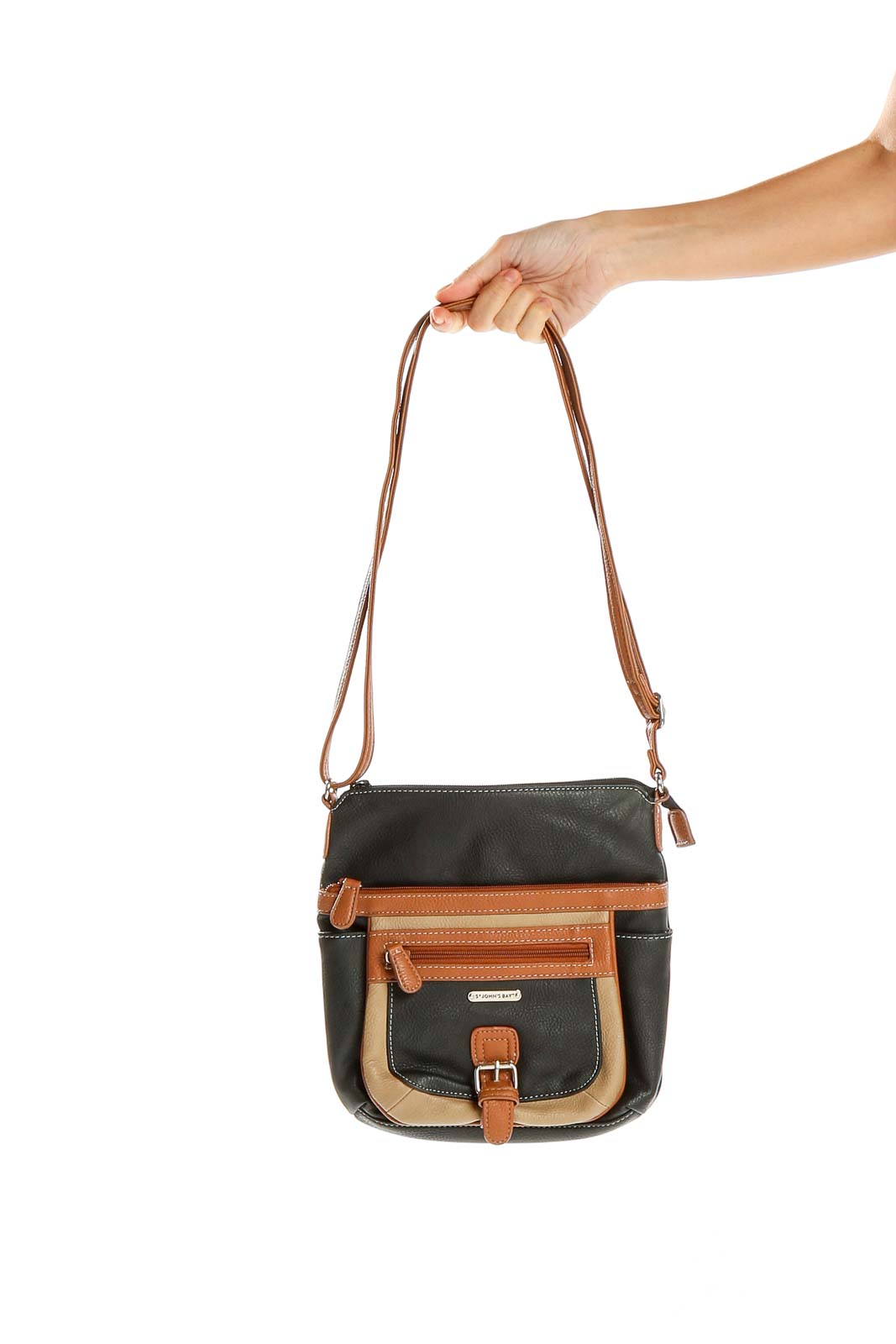 St John's Bay Bag John's Bay Black Tan Colorblock Crossbody