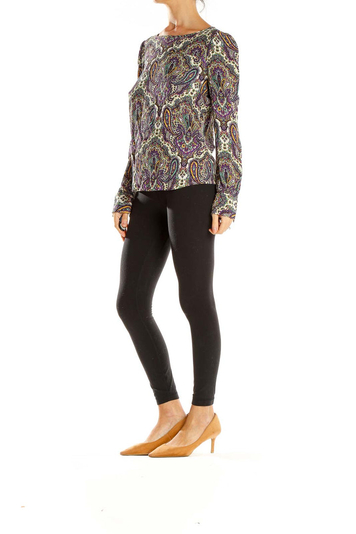 Purple Paisley Retro Top