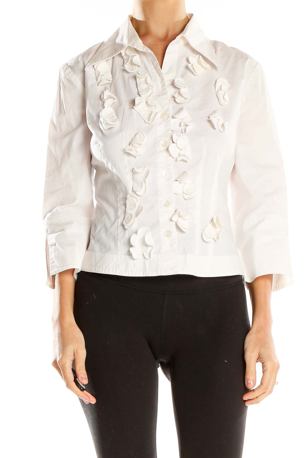 White Retro Appliqué Top