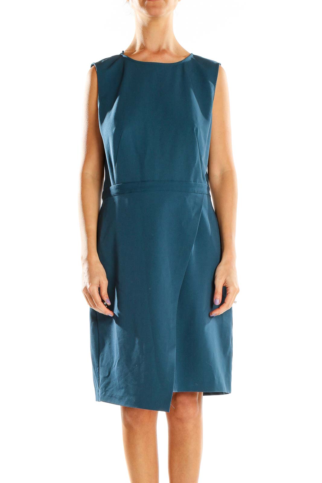 Blue Classic Sheath Dress