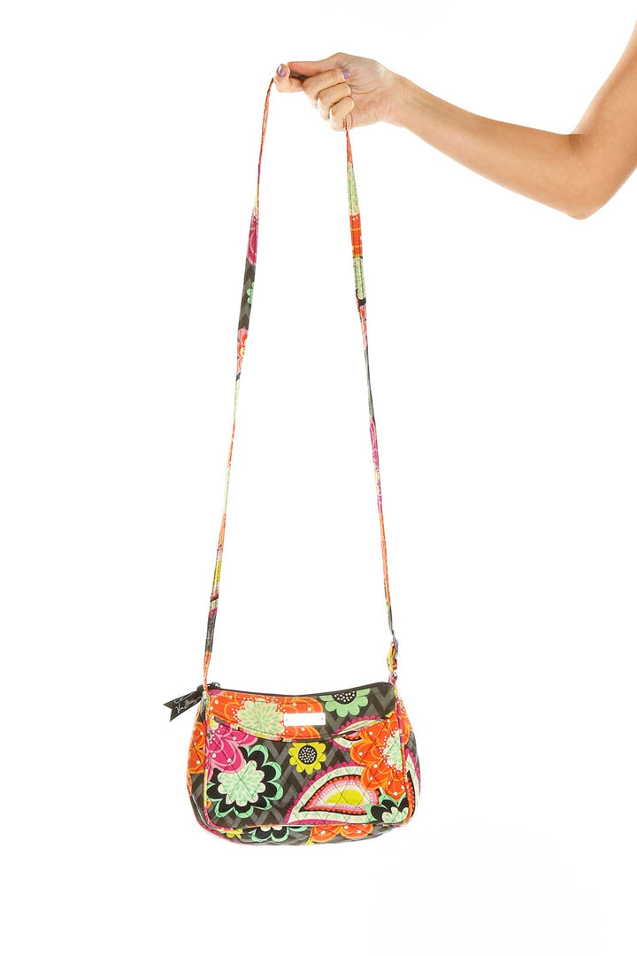 Front view of Vera Bradley multicolor floral crossbody shoulder bag