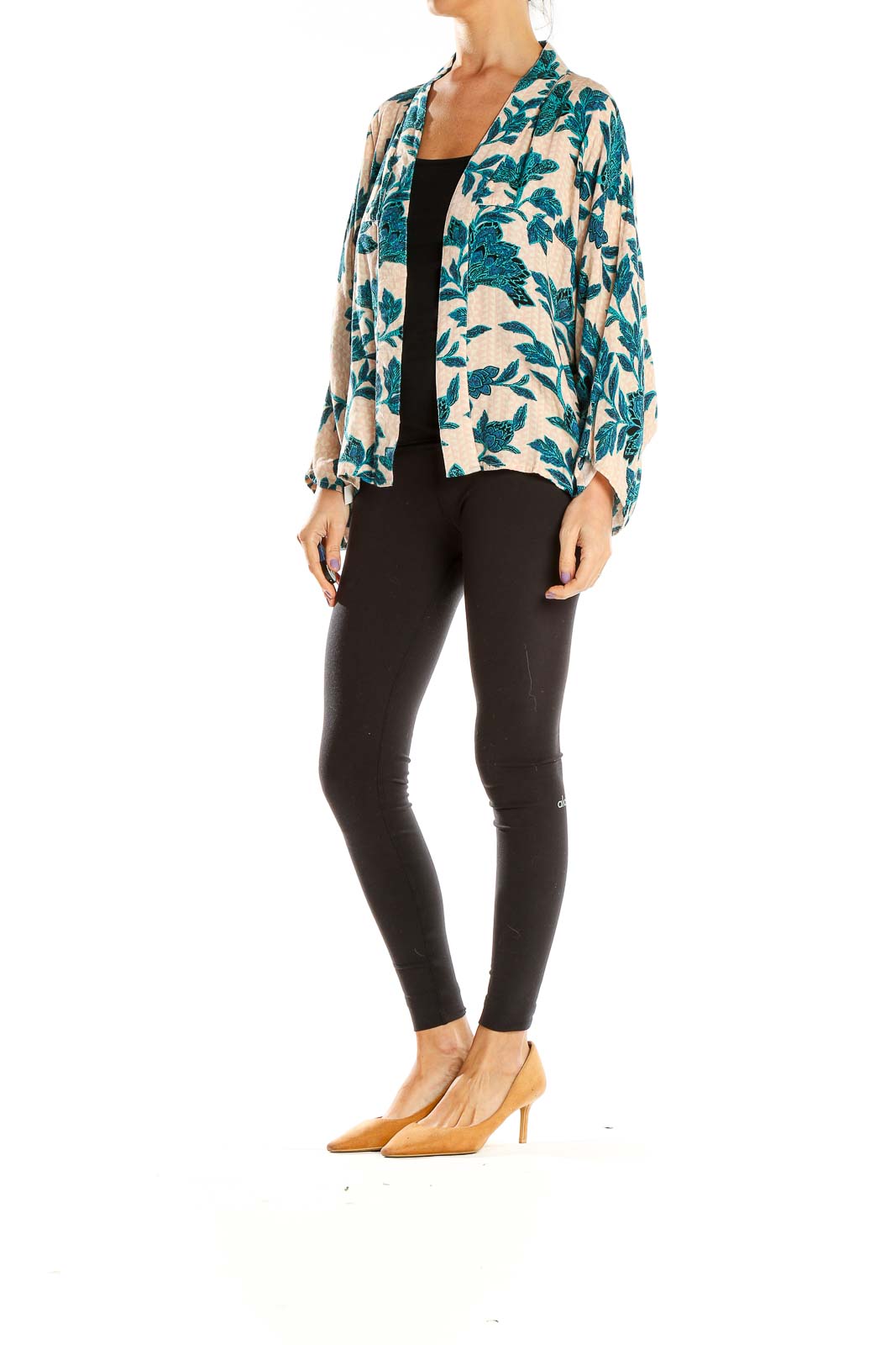 Blue Pink Printed Cardigan