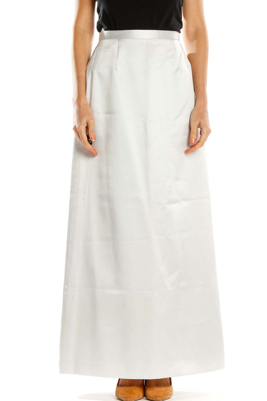 White Retro A-Line Skirt