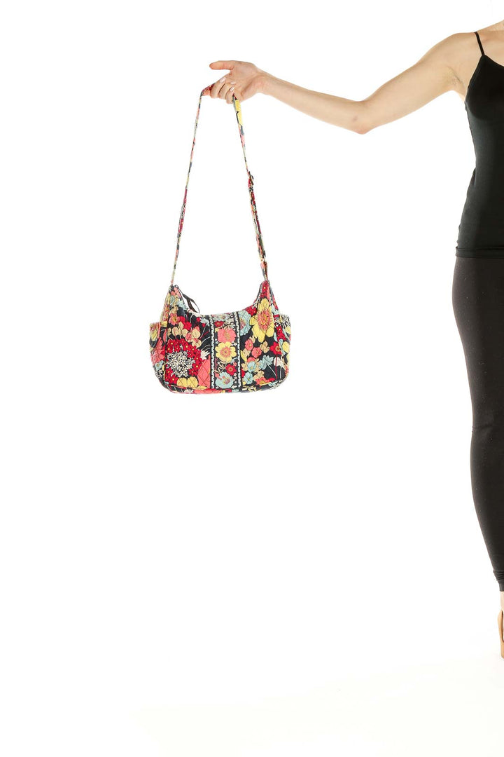 Front view of Vera Bradley multicolor floral quilted shoulder bag