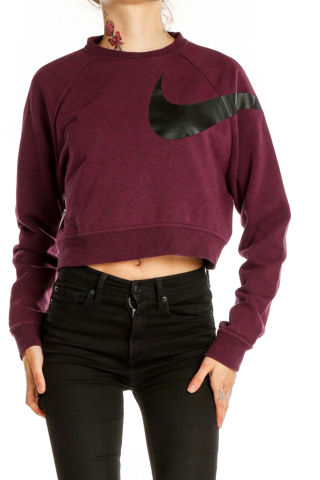 Purple Activewear Cropped Sweater