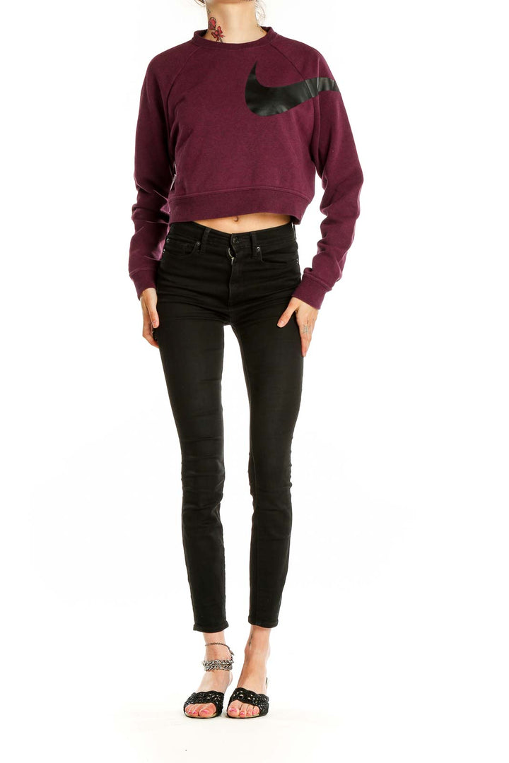 Purple Activewear Cropped Sweater