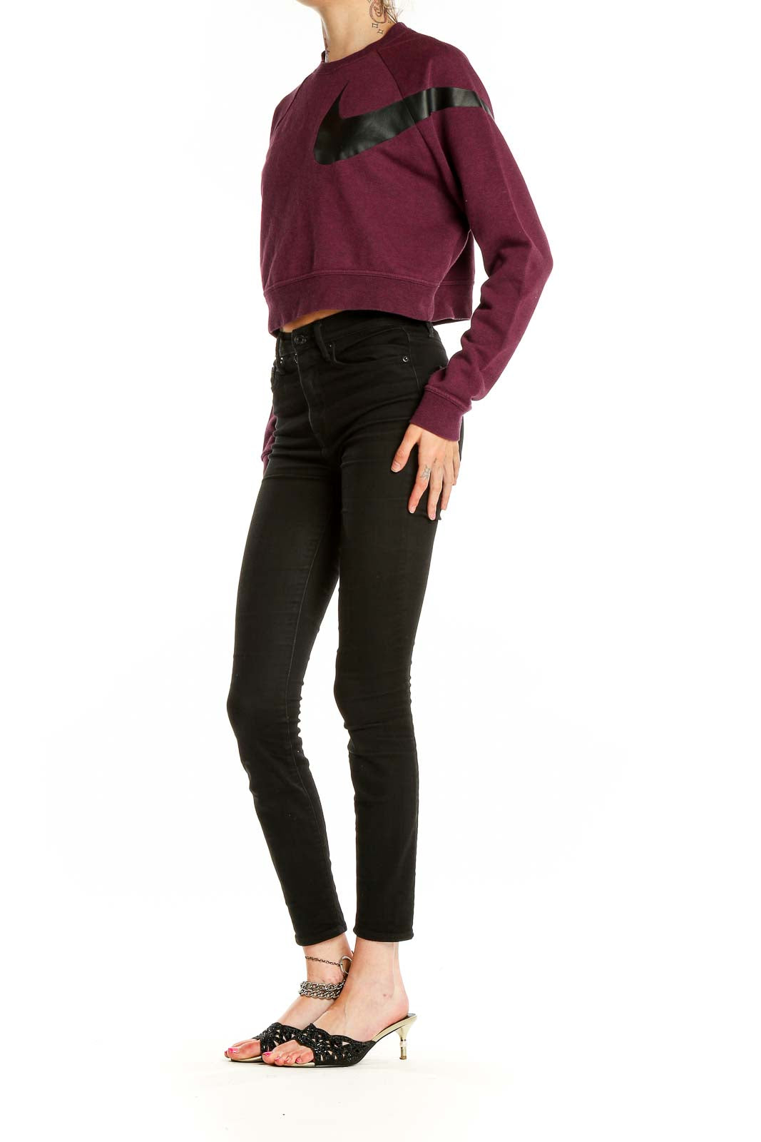 Purple Activewear Cropped Sweater