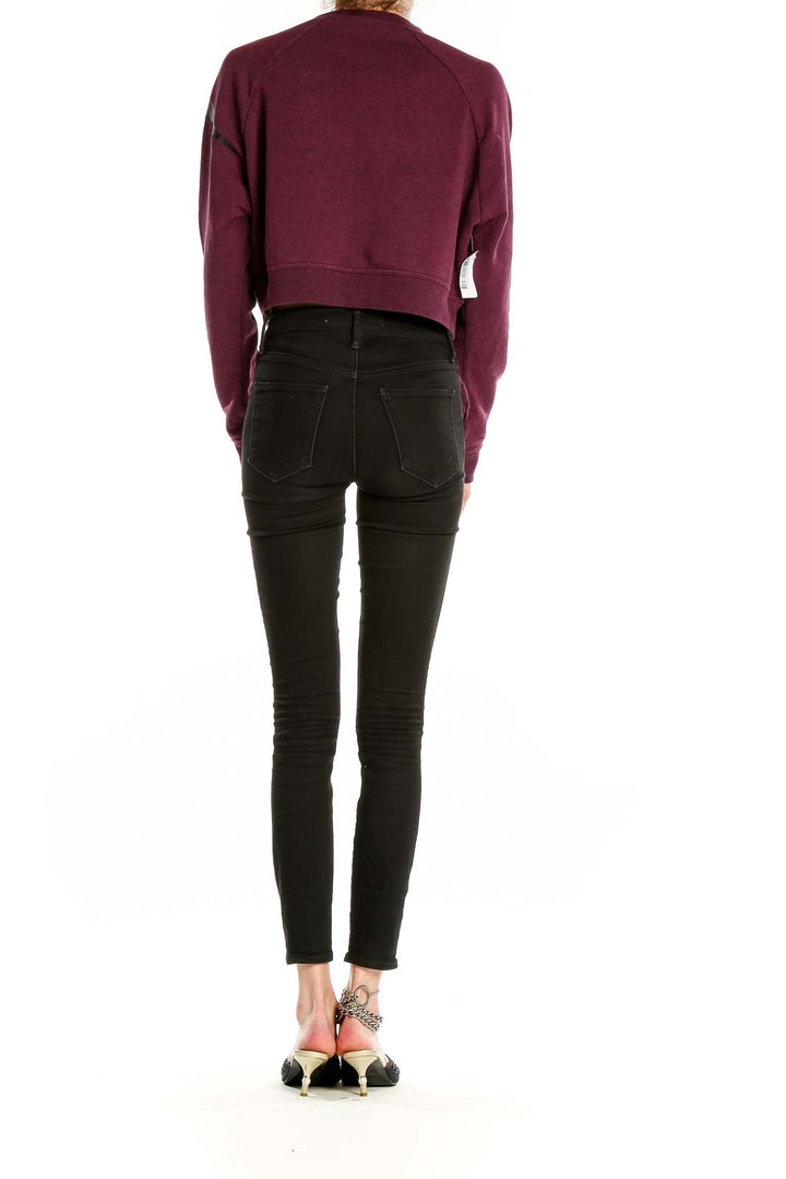 Purple Activewear Cropped Sweater