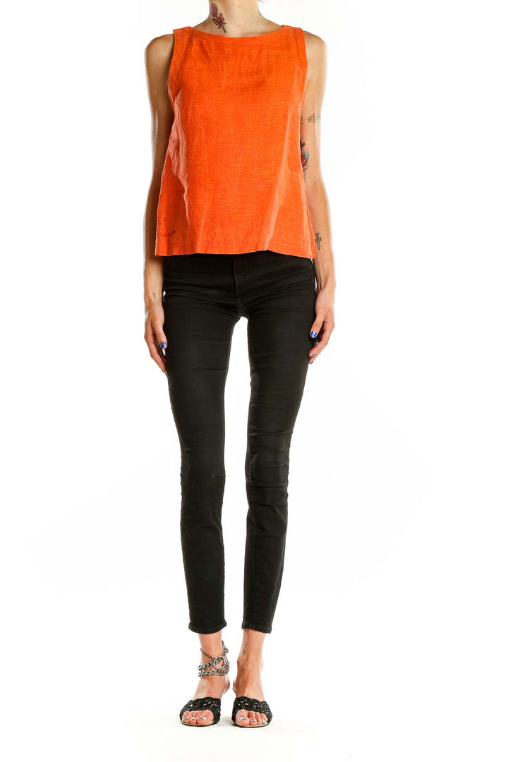 Orange Linen Top