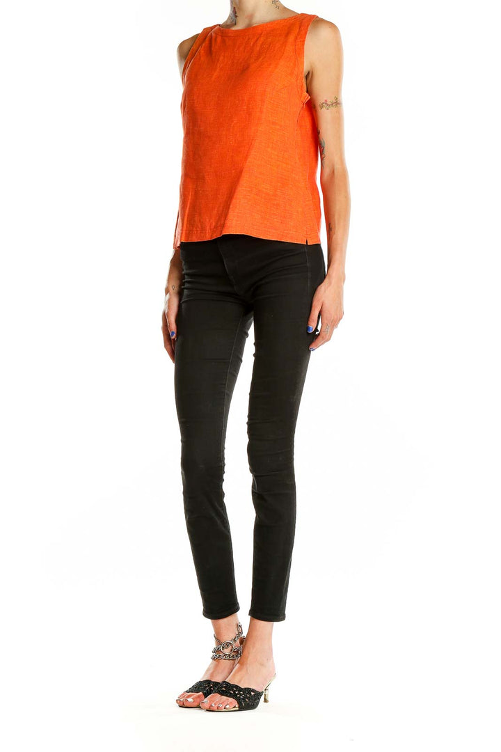 Orange Linen Top