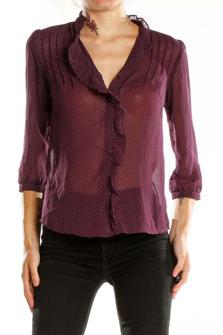 Purple Polka Dot Top