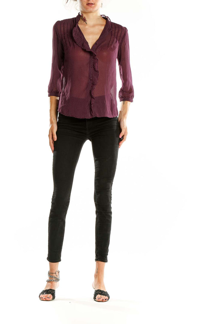 Purple Polka Dot Top