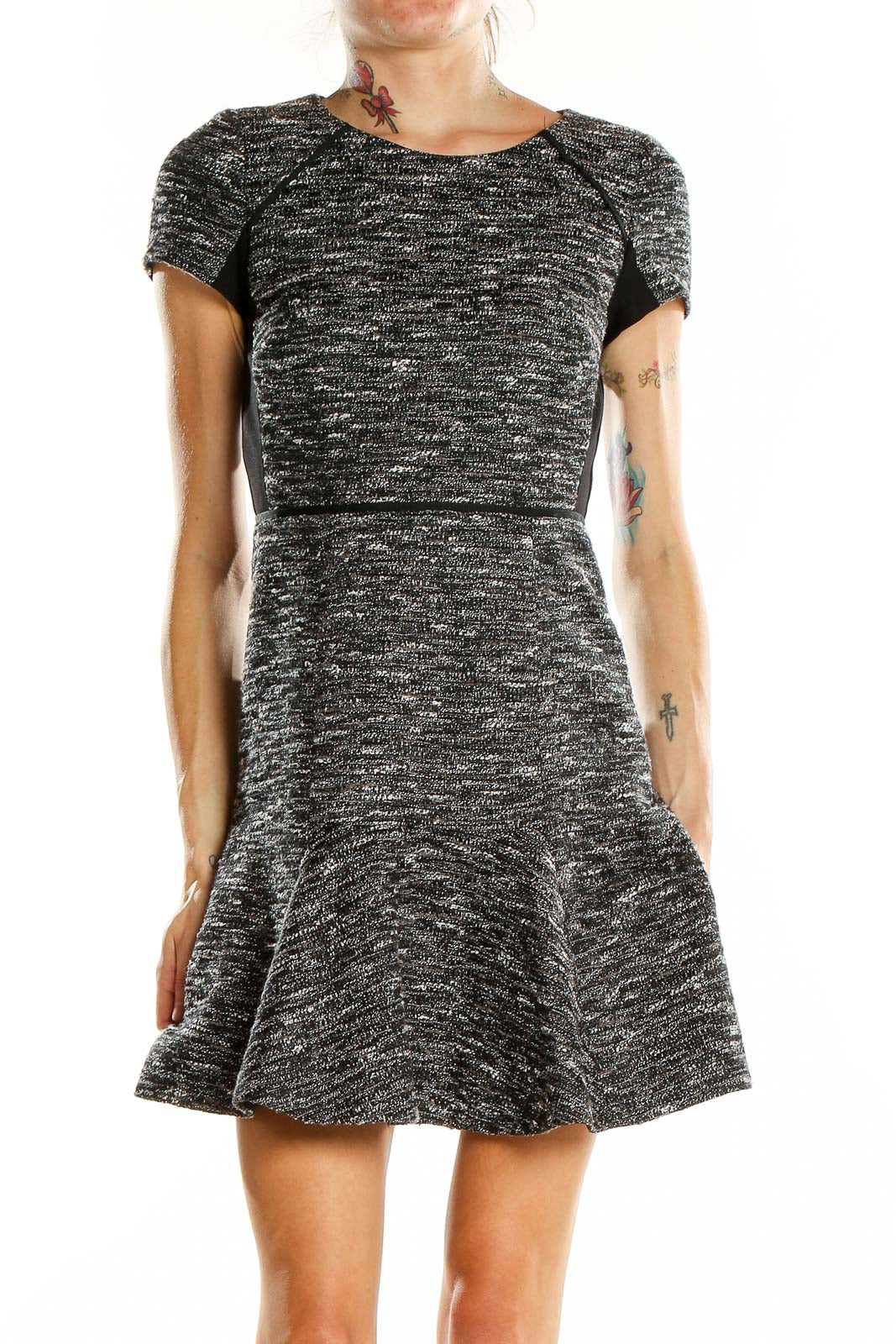 slim fit dress slacks J.Crew Gray Marled Fit-and-Flare Mini Dress