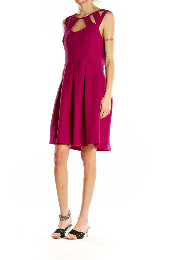 Pink Flare Keyhole Dress