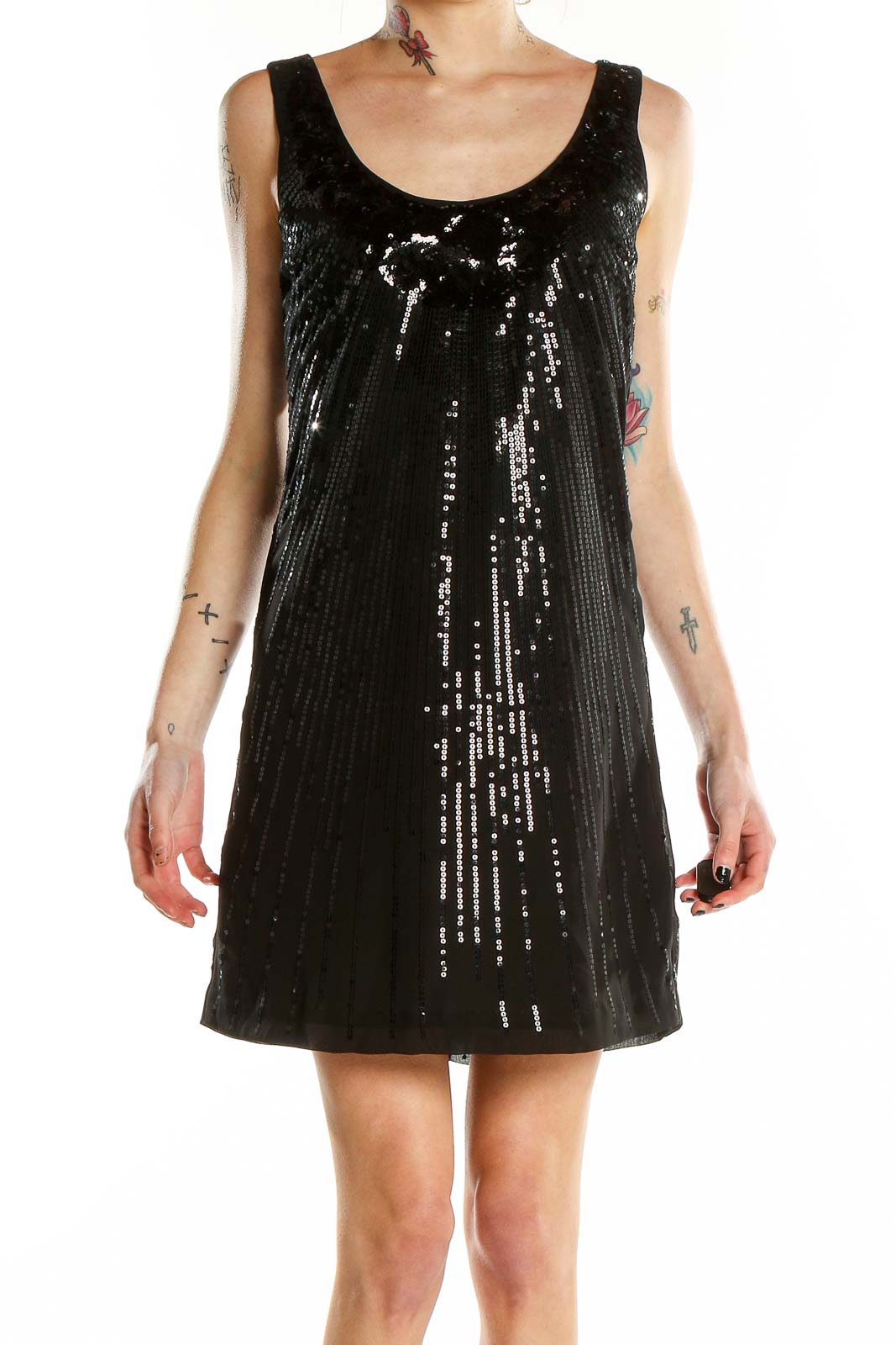 White House Black Market Black Sequin Sleeveless Mini Dress – SilkRoll