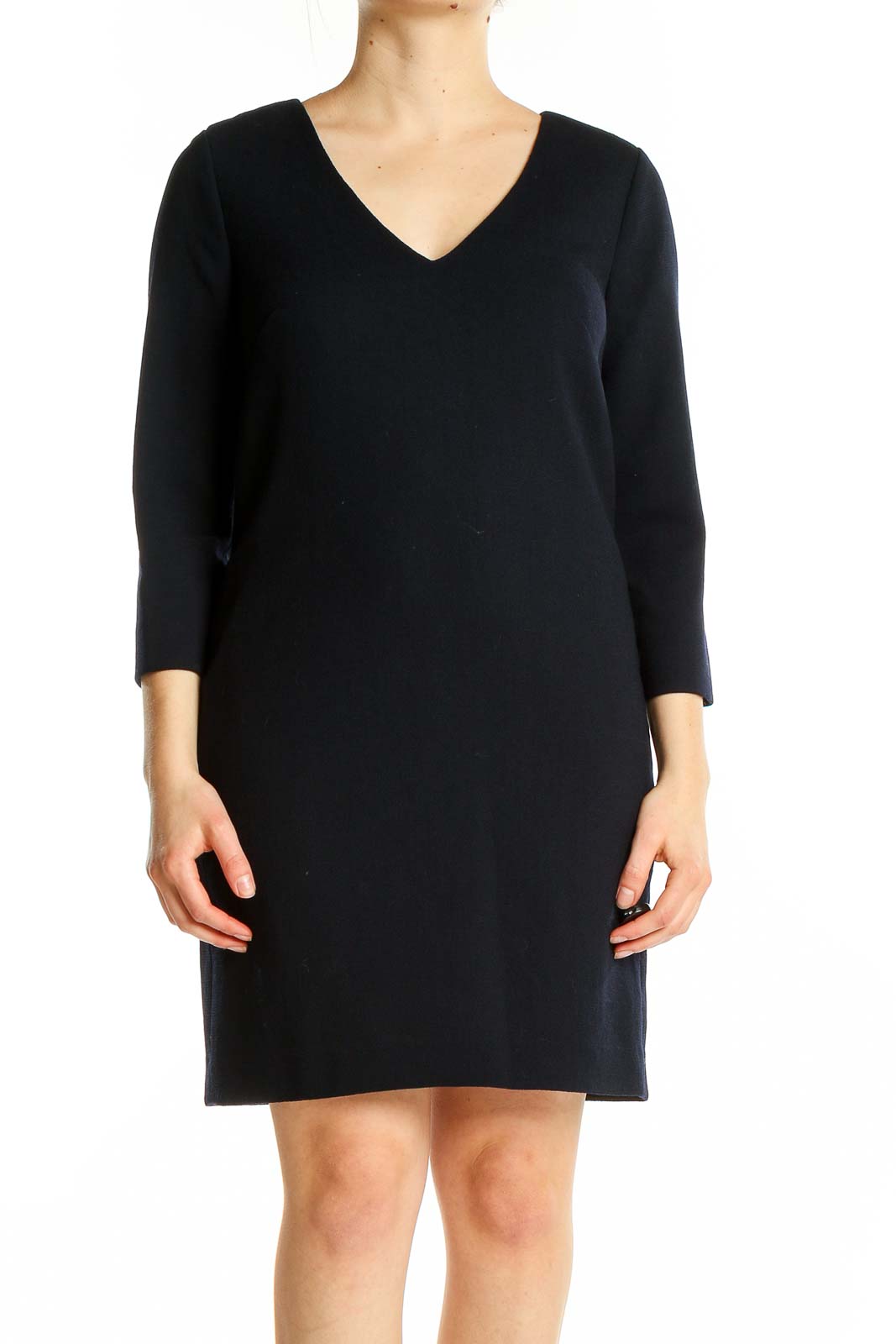 polyester shift dress RUMIA Shift Dress for Women V Neck Ruffle Sleeve Summer Dress Black S
