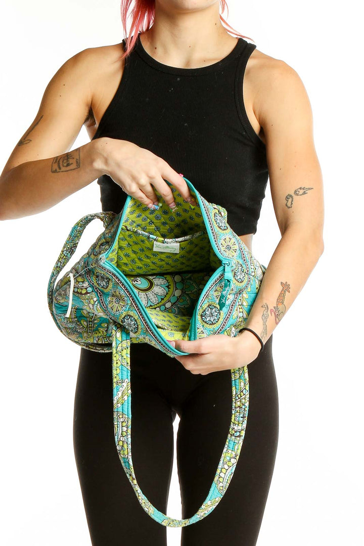 Blue Green Printed Bag