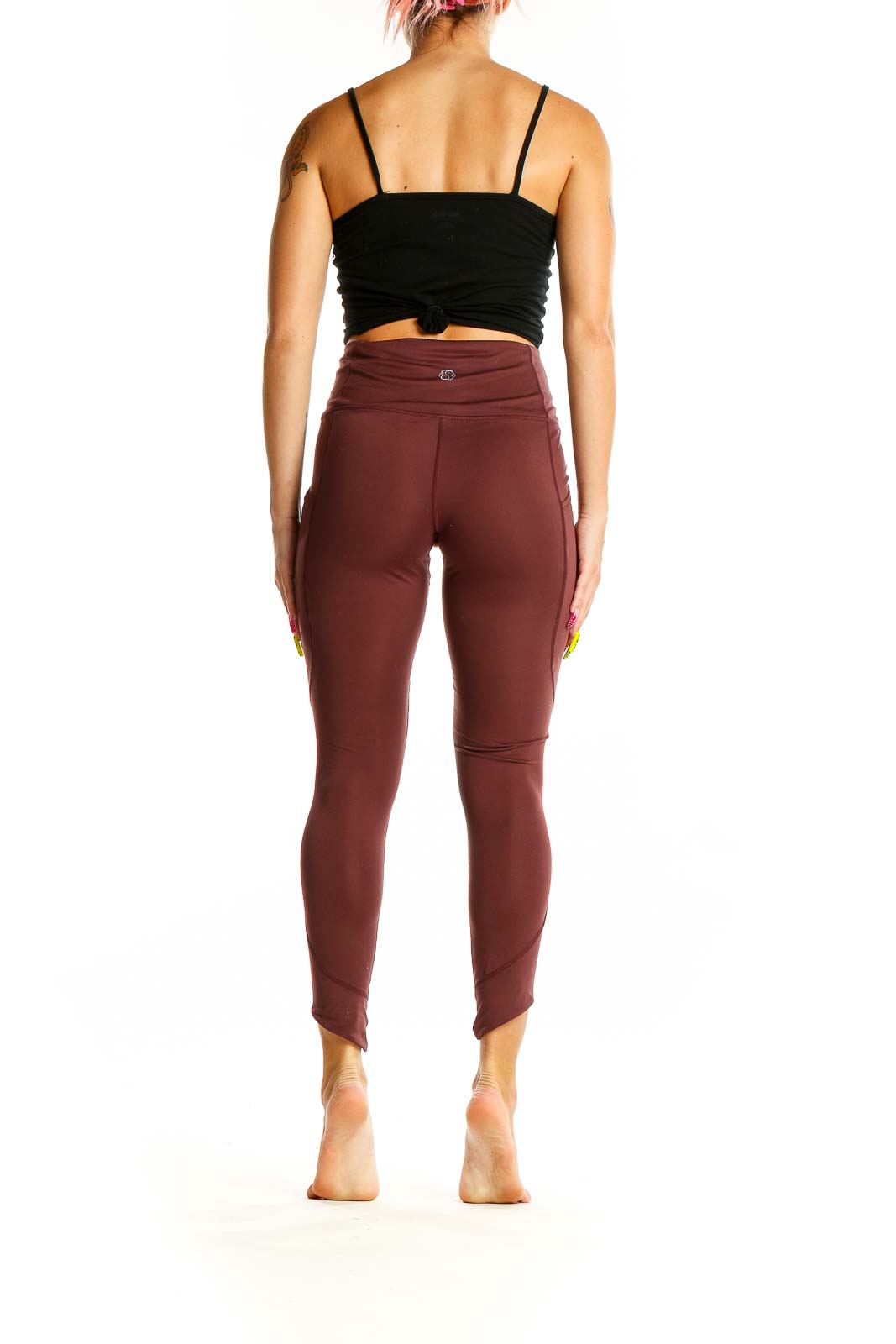 Brown Skinny Texture Pants