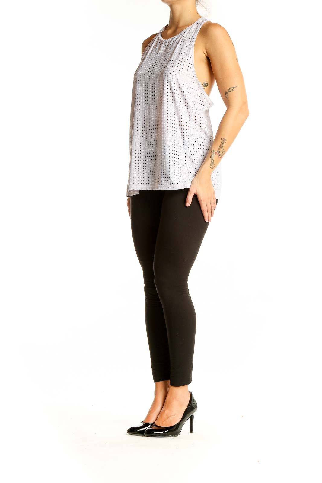White Mesh Tank Top