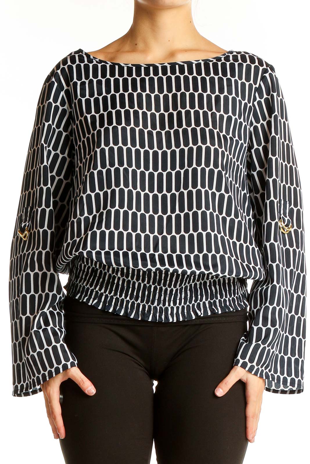 Black White Art Deco Top