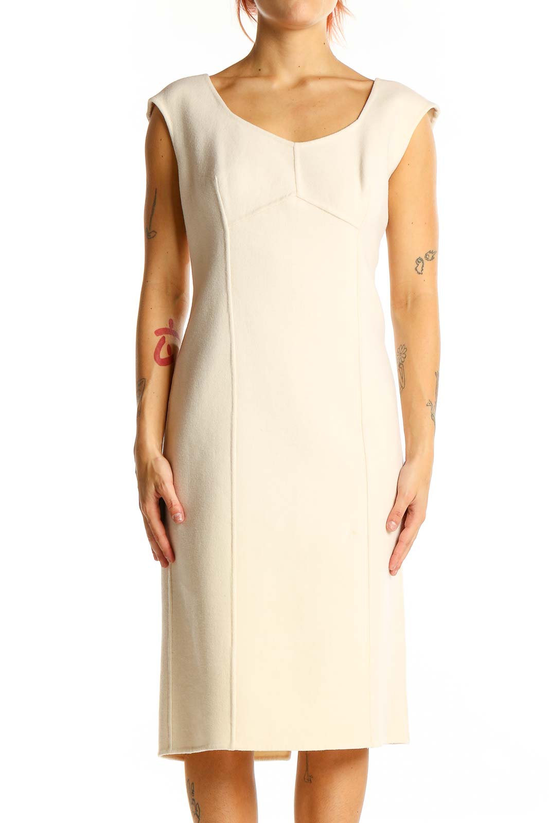 Cream Wool Sheath Dress Cream Wool Sheath Dress